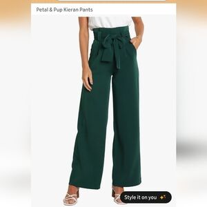 Petal & Pup Emerald Green Wide-Leg Pants